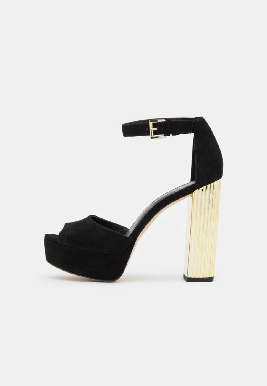 Online Michael Michael Kors Porter Ankle Strap High Heeled Sandals Black