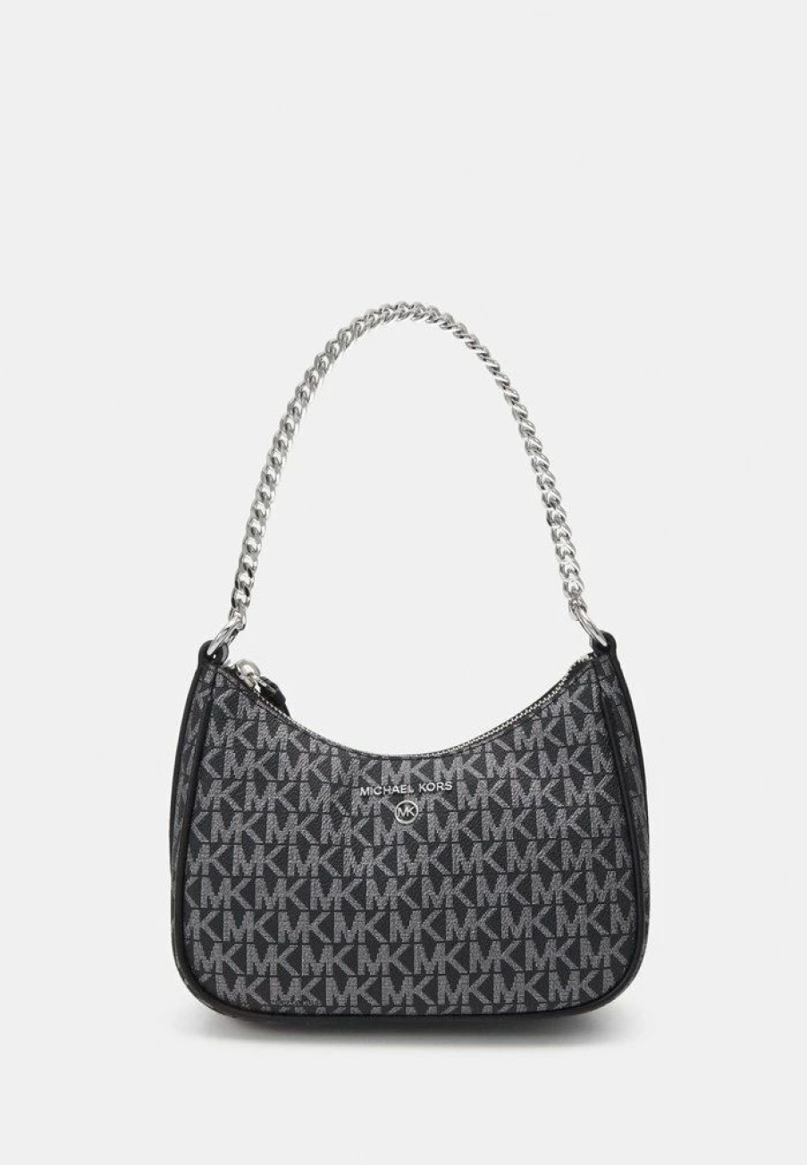 Online Michael Michael Kors Jet Set Charm Chain Pouchette Handbag Black/Silver