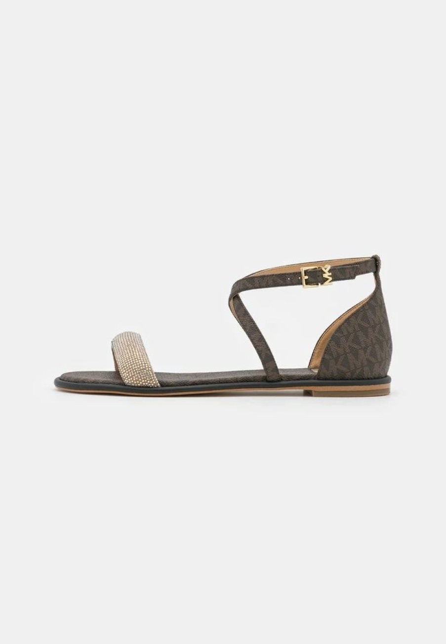 Clearance Michael Michael Kors Astrid Flat Sandals Brown