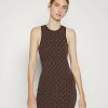 Online Michael Michael Kors Eco Bold Logo Day Dress Chocolate