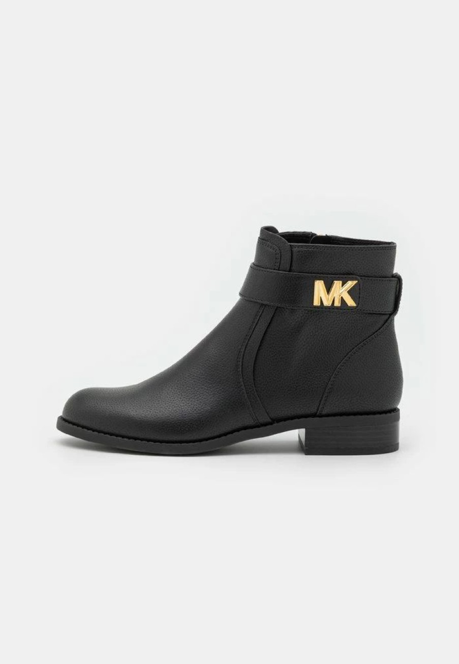 Clearance Michael Michael Kors Jilly Flat Bootie Ankle Boots Black