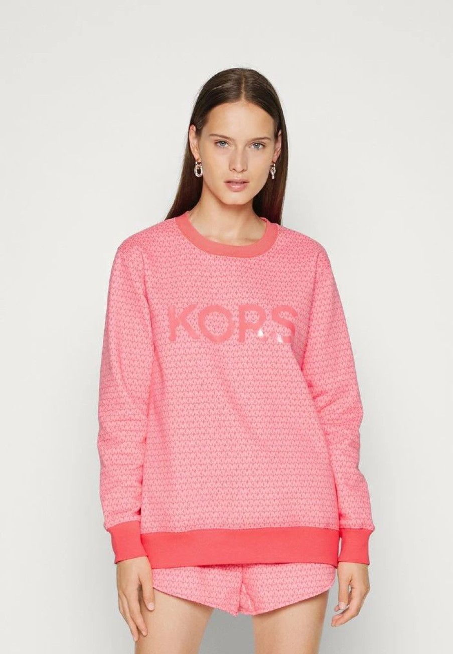 Clearance Michael Michael Kors Mk Dot Unisex Tonal Sweatshirt Sangria