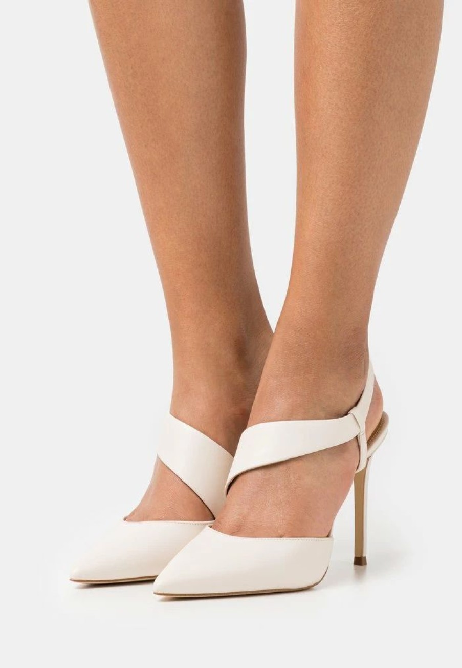 New Michael Michael Kors Juliet Sling High Heels Light Cream