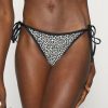 Clearance Michael Michael Kors Leopard Side Tie Bikini Bottoms Black