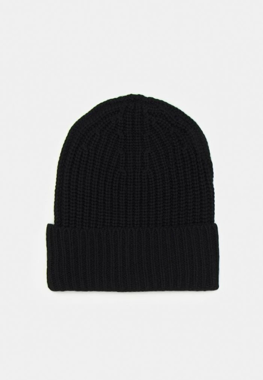 Hot Michael Michael Kors Chunky Fold Over Hat Beanie Black