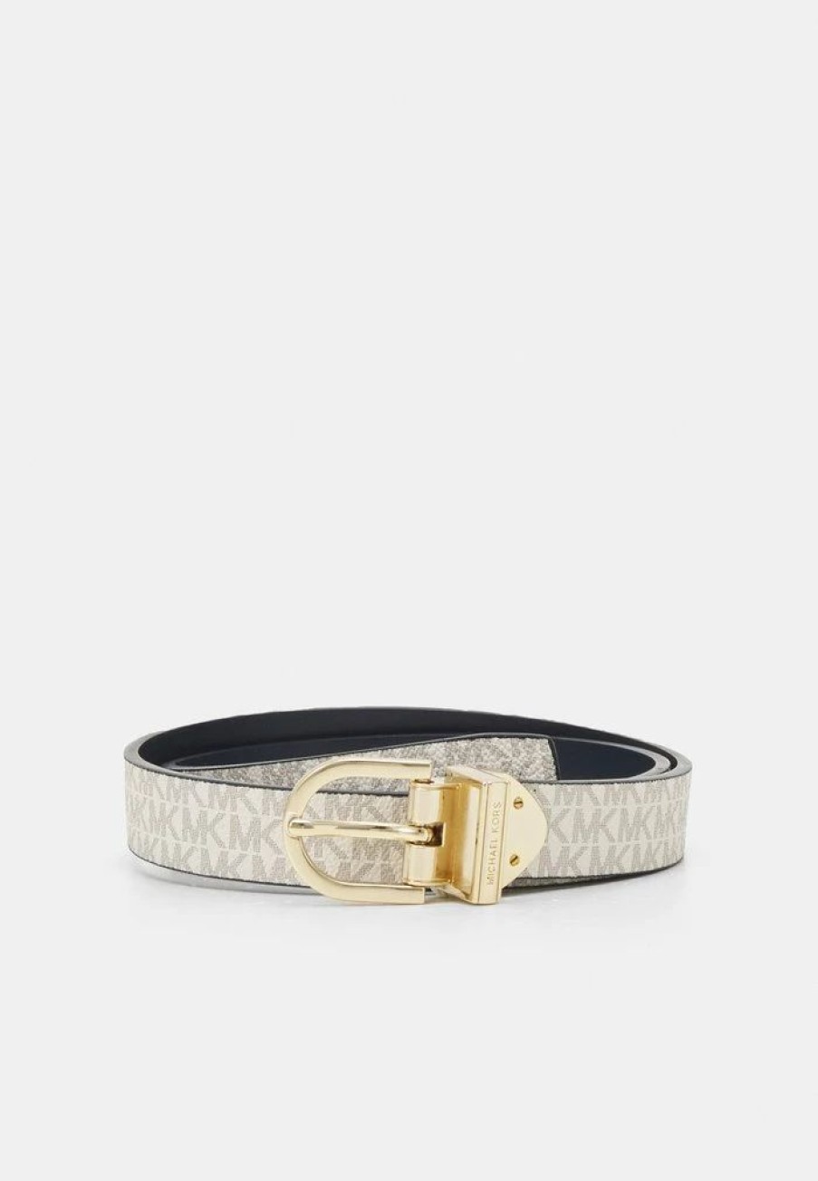 Online Michael Michael Kors Reversible Belt Belt Navy/Gold-Coloured