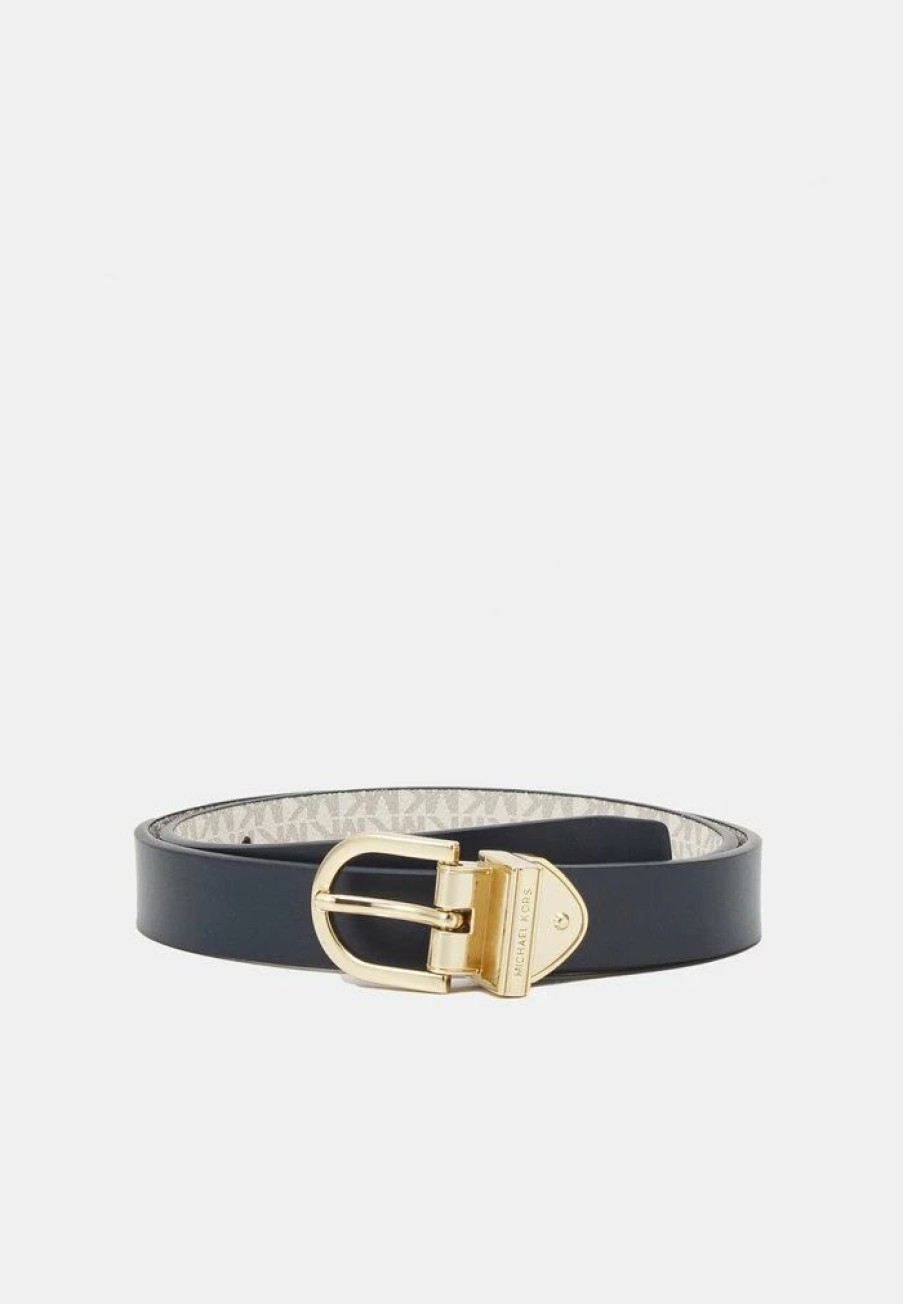 Online Michael Michael Kors Reversible Belt Belt Navy/Gold-Coloured