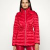 Online Michael Michael Kors Binding Puffer Down Jacket Dark Red