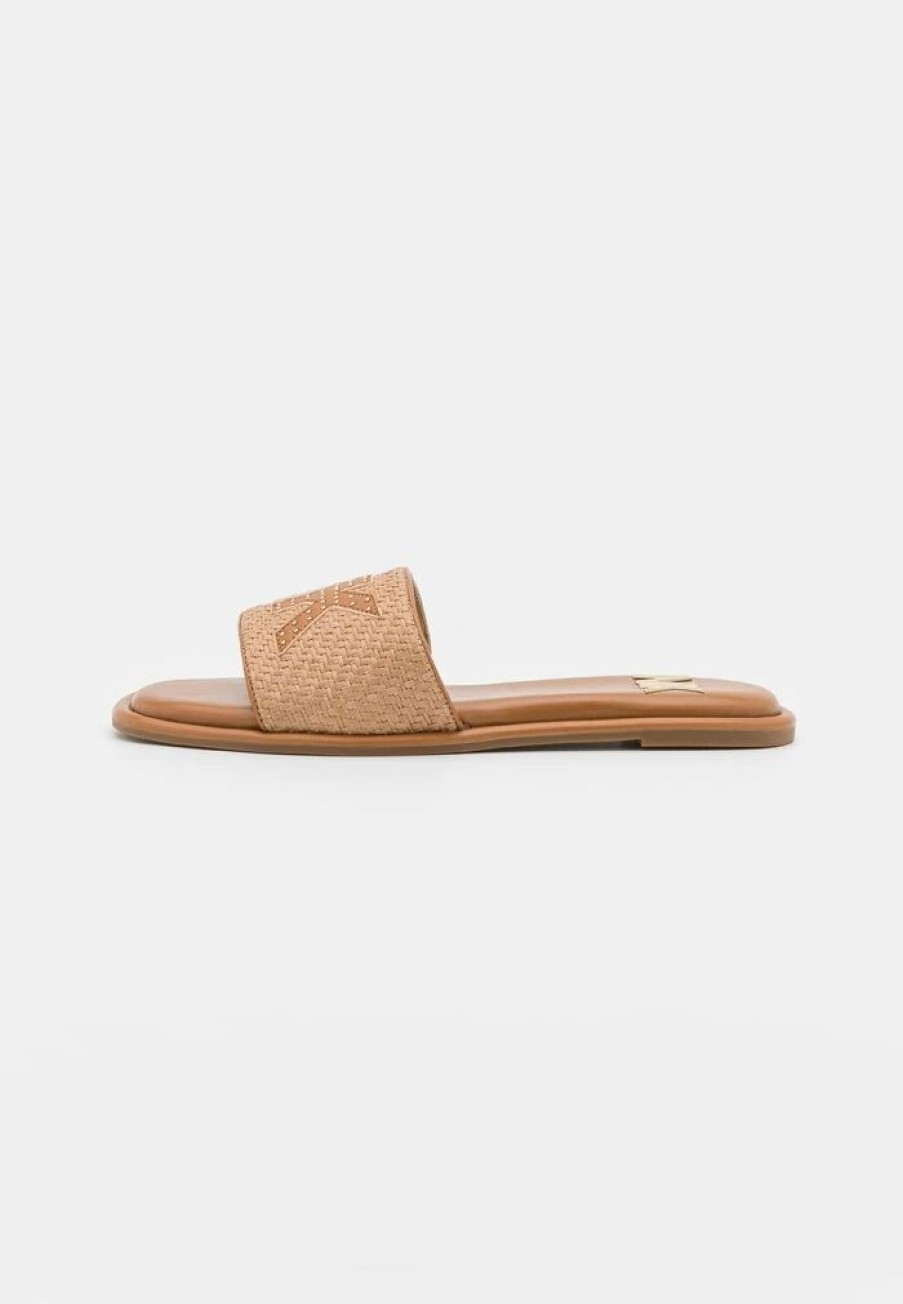 Online Michael Michael Kors Hayworth Slide Mules Nat/Acorn