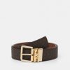 New Michael Michael Kors Logo Reversible Belt Belt Brown/Chocolate/Gold-Coloured