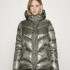 Hot Michael Michael Kors Short Length Puffer With Diagonal Quilting Down Coat Dark Olive