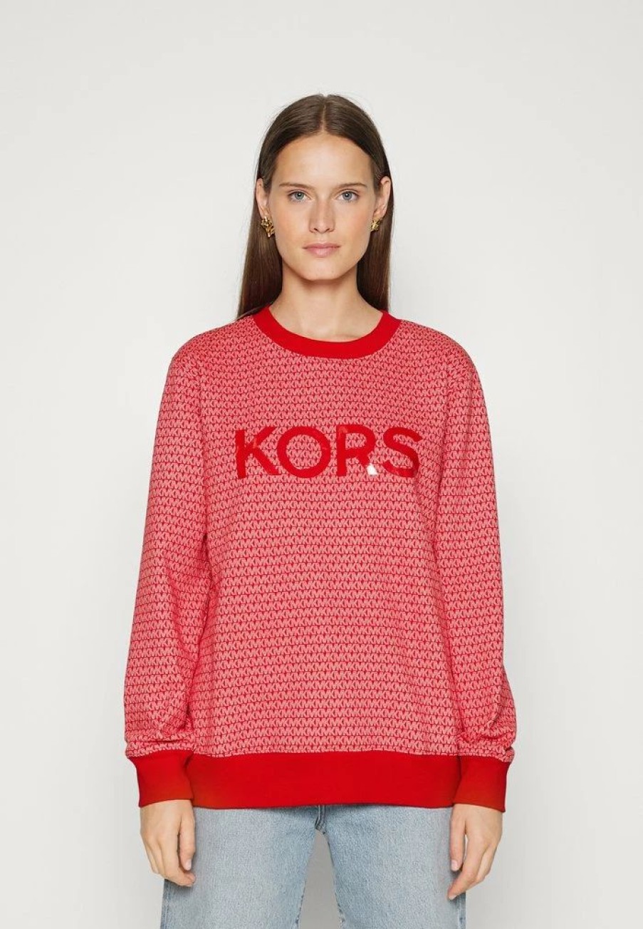 Best Michael Michael Kors Mini Tonal Sweatshirt Crimson