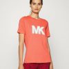 New Michael Michael Kors Stud Classic Print T-Shirt Coral