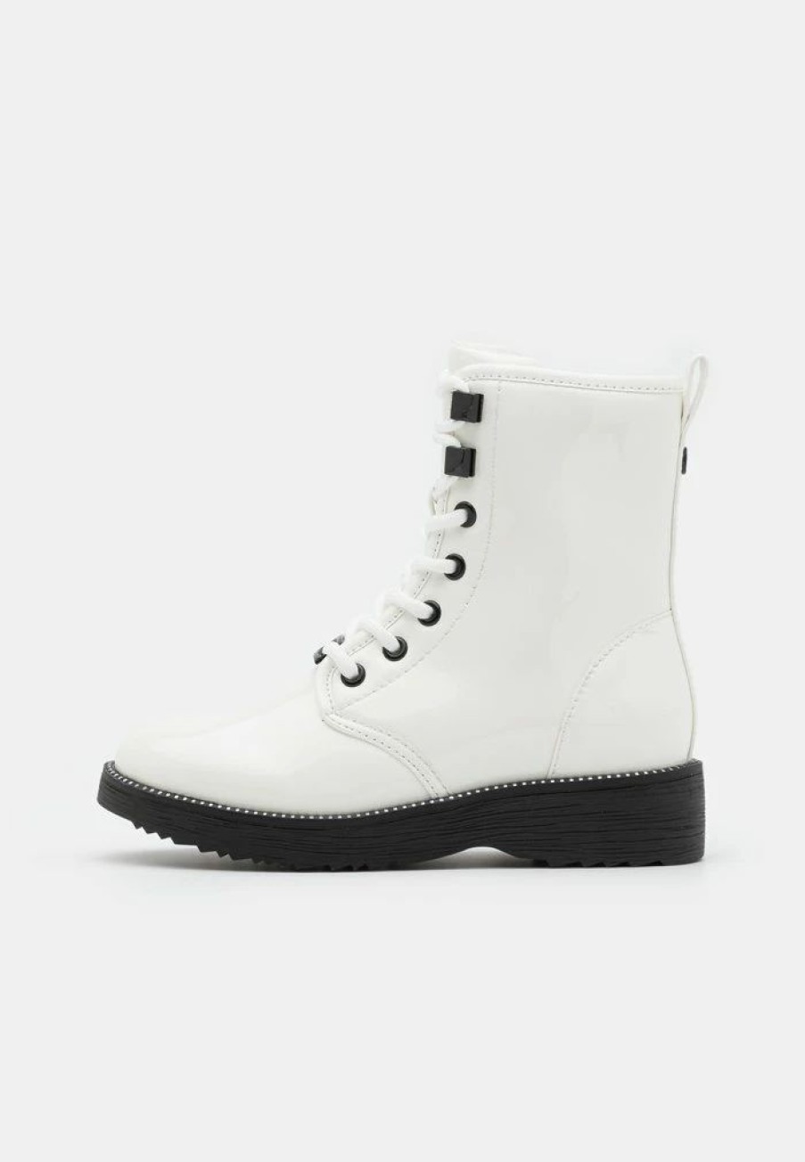 Wholesale Michael Michael Kors Haskell Syre Lace-Up Ankle Boots White