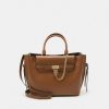 New Michael Michael Kors Hamilton Legacy Belted Satchel Handbag Marron