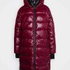 Hot Michael Michael Kors Detail Coat With Horizontal Quilting Zipper Winter Coat Dark Ruby