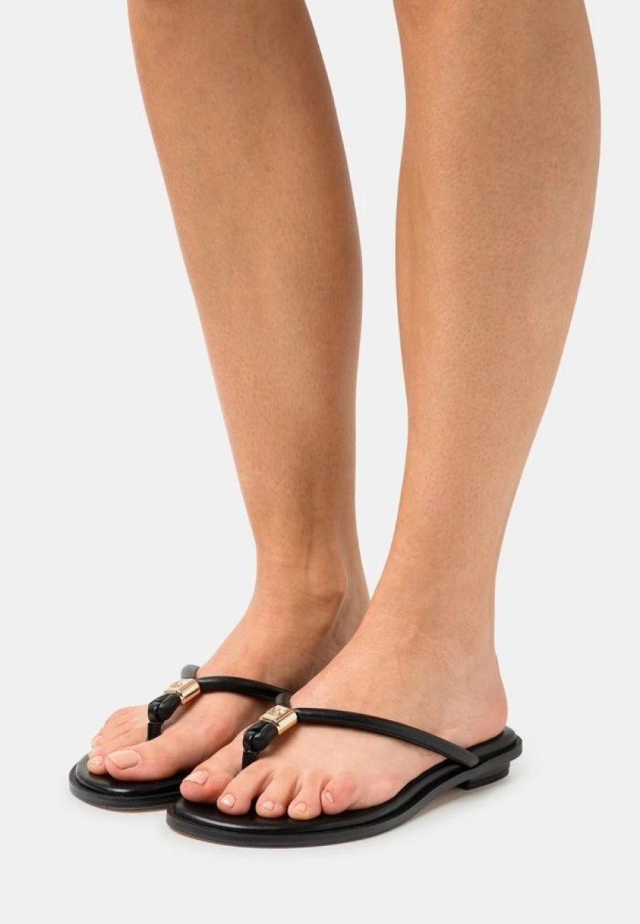 Clearance Michael Michael Kors Annie Thong T-Bar Sandals Black