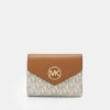 Online Michael Michael Kors Greenwich Trifold Wallet Vanilla