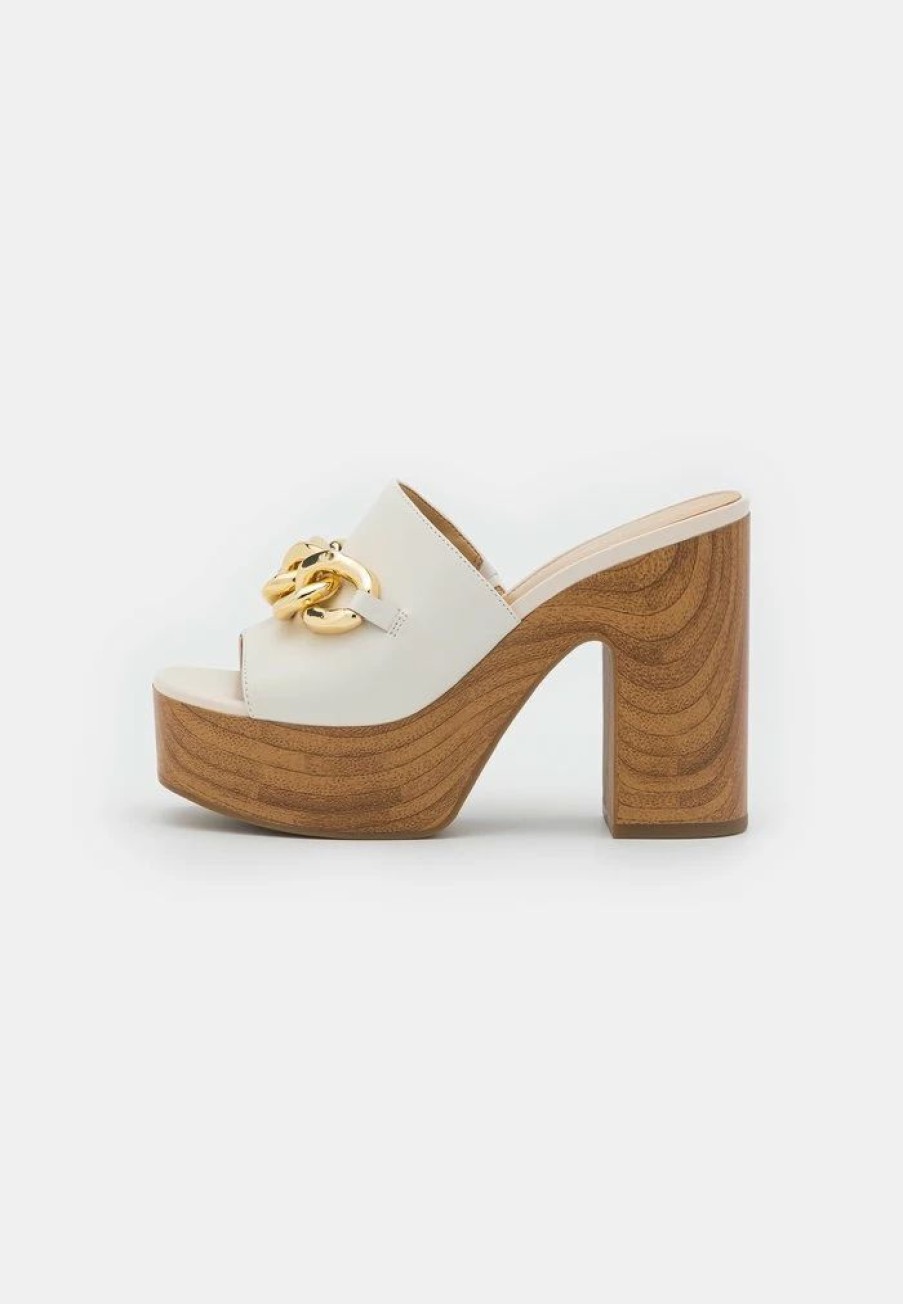 Hot Michael Michael Kors Scarlett Platform Mule Clogs Light Cream