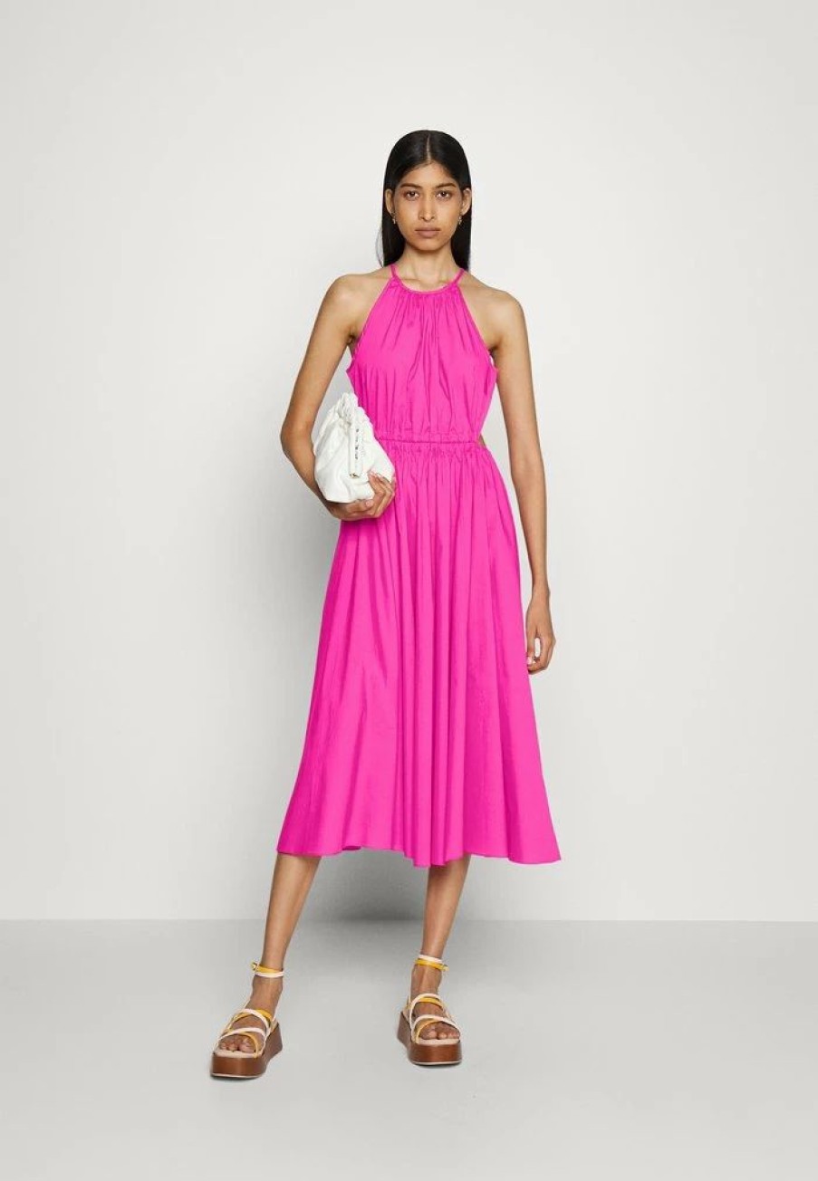 Online Michael Michael Kors Halter Midi Dress Day Dress Cerise