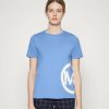 New Michael Michael Kors Charm Classic Print T-Shirt Crew Blue