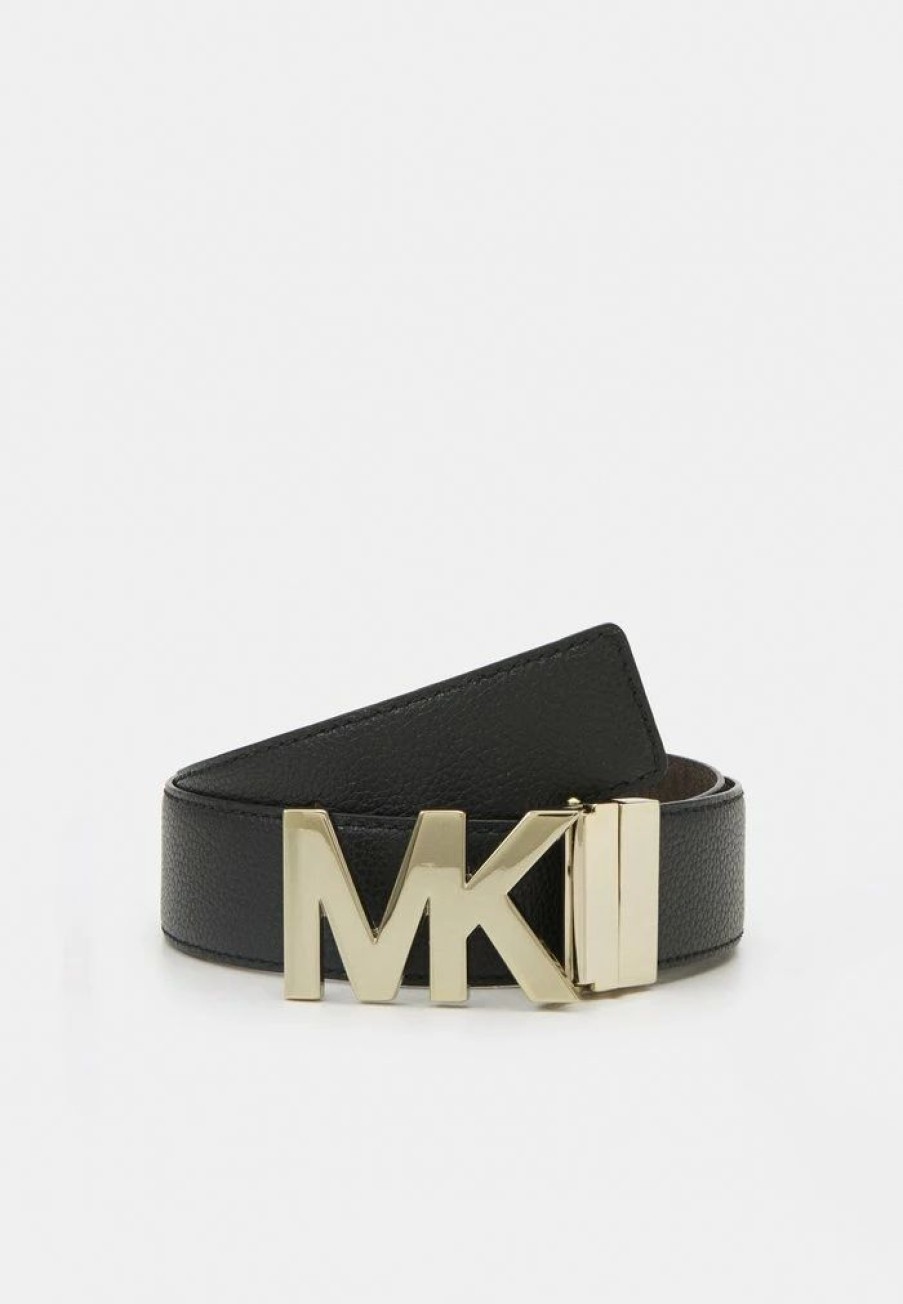 Online Michael Michael Kors Pebble To Logo On Plaq Belt Black