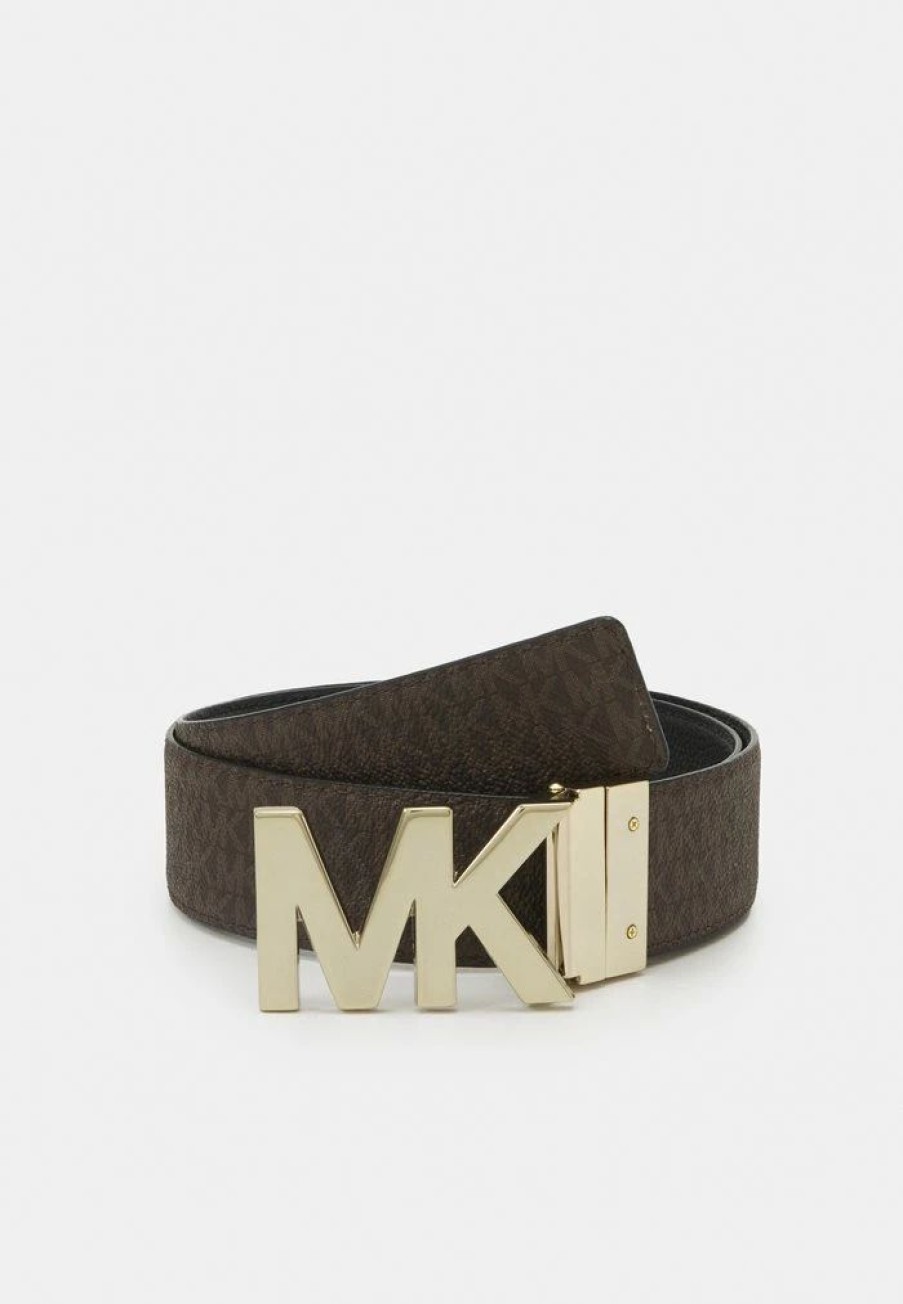 Online Michael Michael Kors Pebble To Logo On Plaq Belt Black