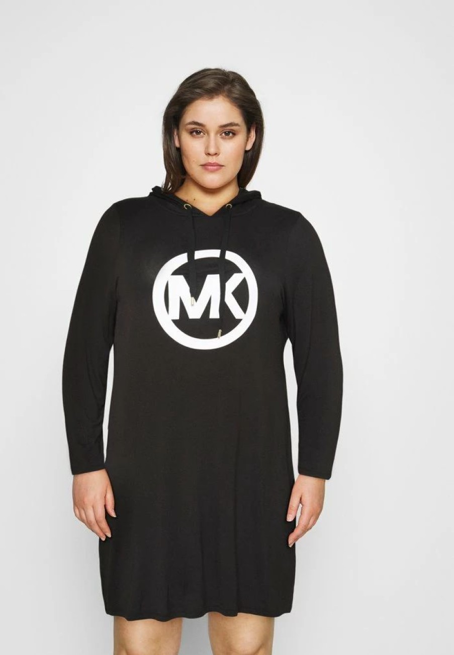 Best Michael Michael Kors Circle Hoodie Dress Day Dress Black