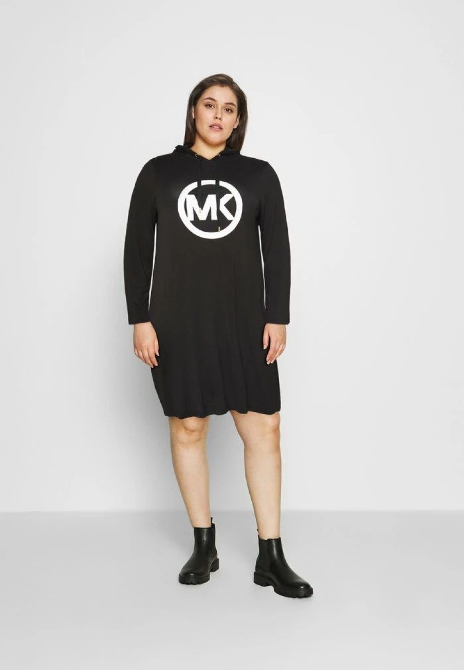 Best Michael Michael Kors Circle Hoodie Dress Day Dress Black