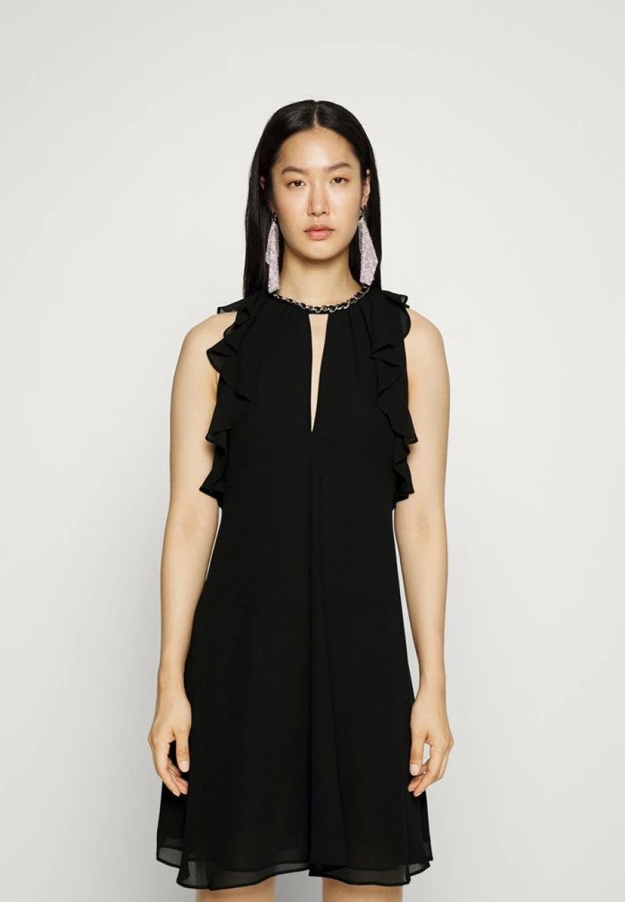 Wholesale Michael Michael Kors Chain Flounce Cocktail Dress / Party Dress Black