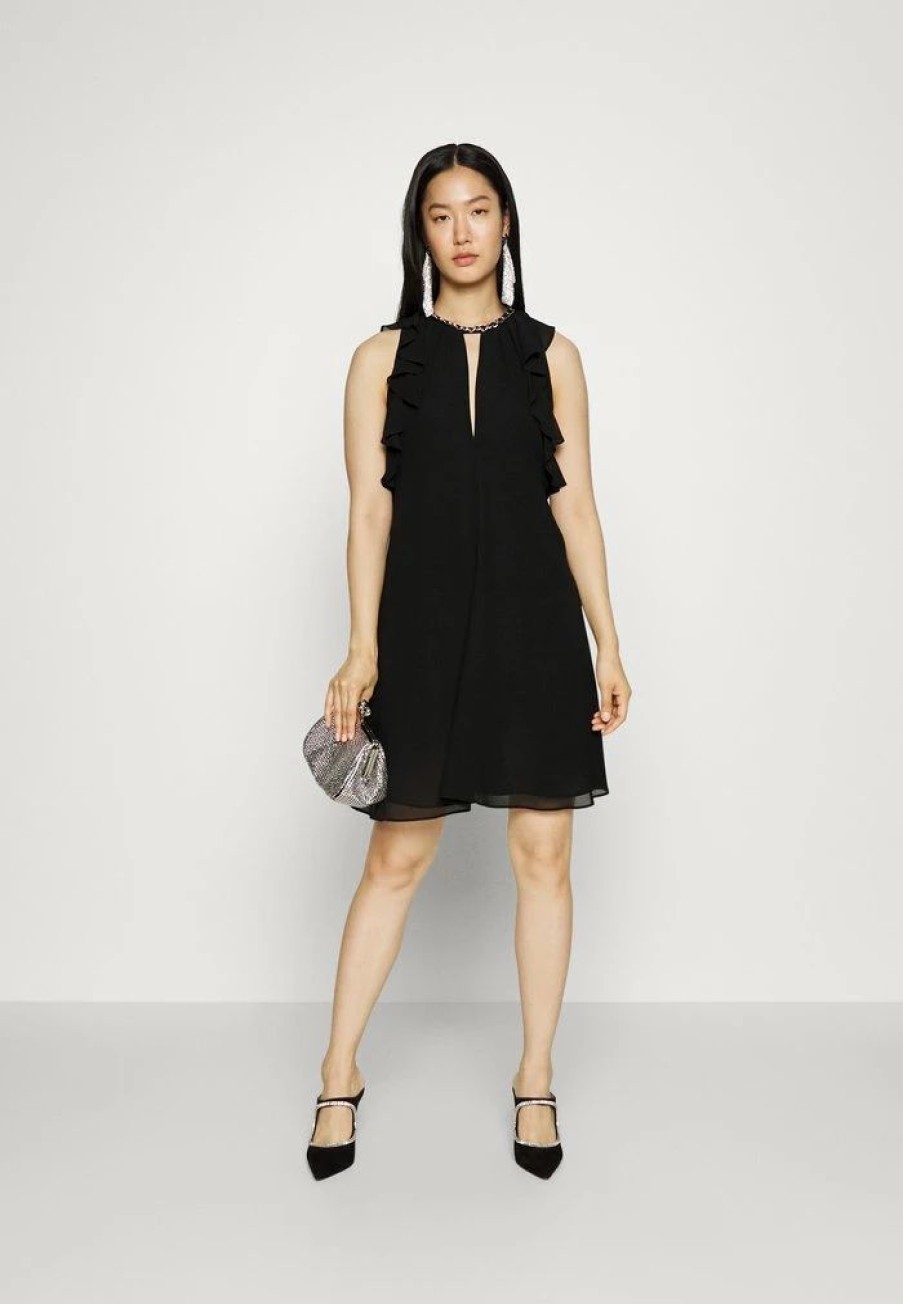 Wholesale Michael Michael Kors Chain Flounce Cocktail Dress / Party Dress Black