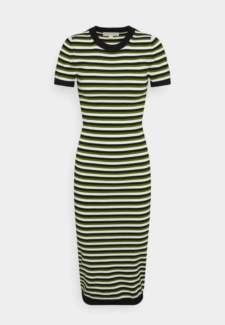 Clearance Michael Michael Kors Tri Midi Jersey Dress Leaf Green