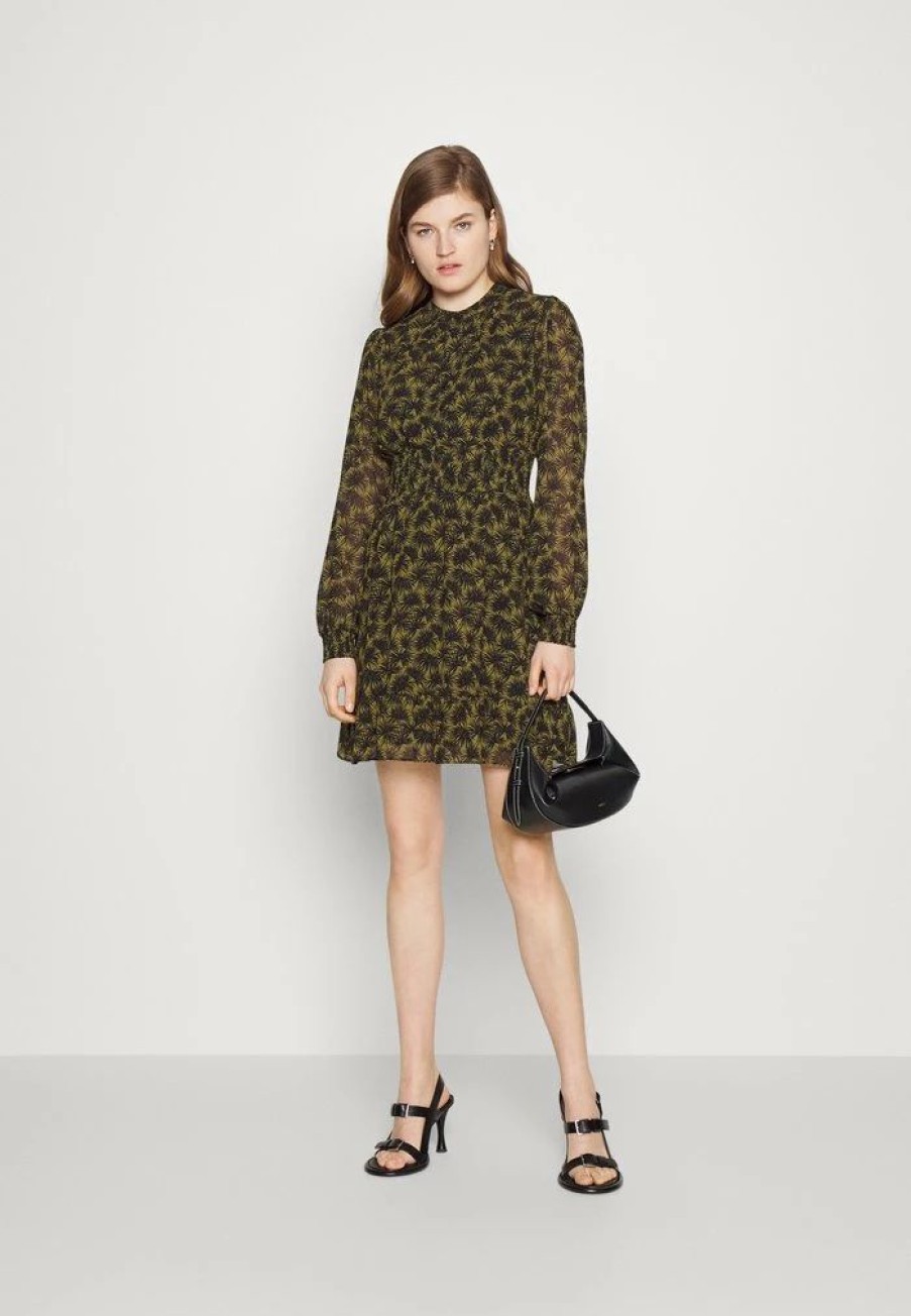 Hot Michael Michael Kors Palmetto Smock Dress Day Dress Smoky Olive