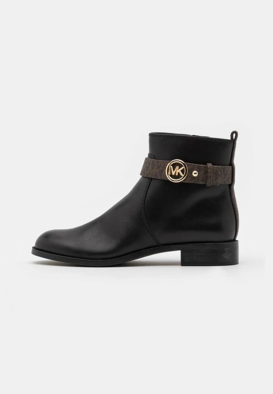 Clearance Michael Michael Kors Abigail Flat Ankle Boots Black/Brown