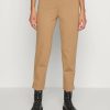 Hot Michael Michael Kors Ponte Crop Pant Slits Trousers Cafe