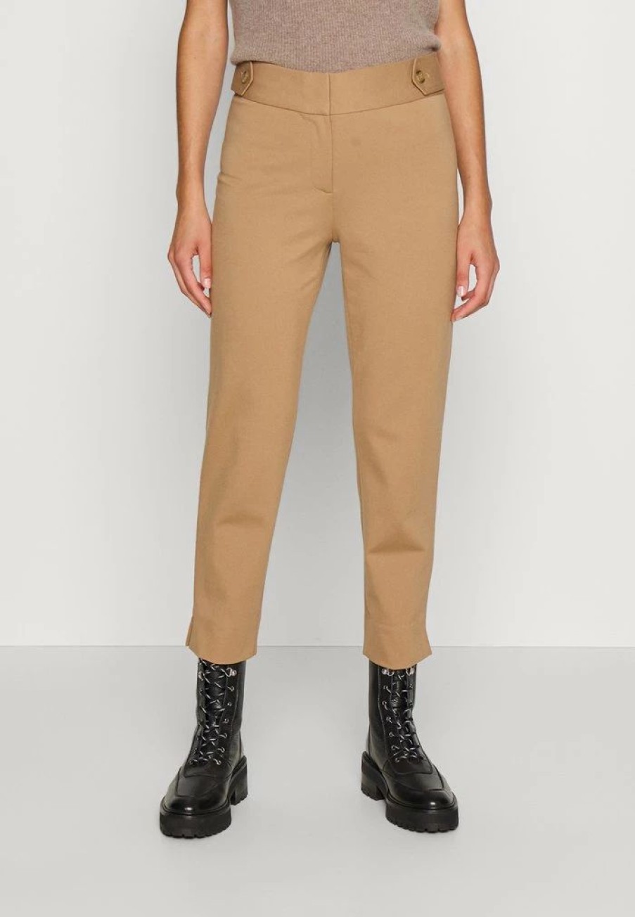 Hot Michael Michael Kors Ponte Crop Pant Slits Trousers Cafe