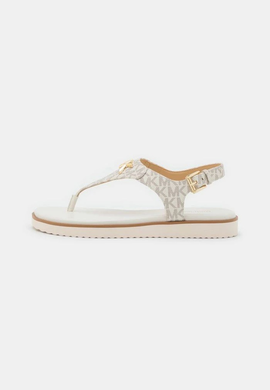 Hot Michael Michael Kors Jilly Flat T-Bar Sandals Vanilla