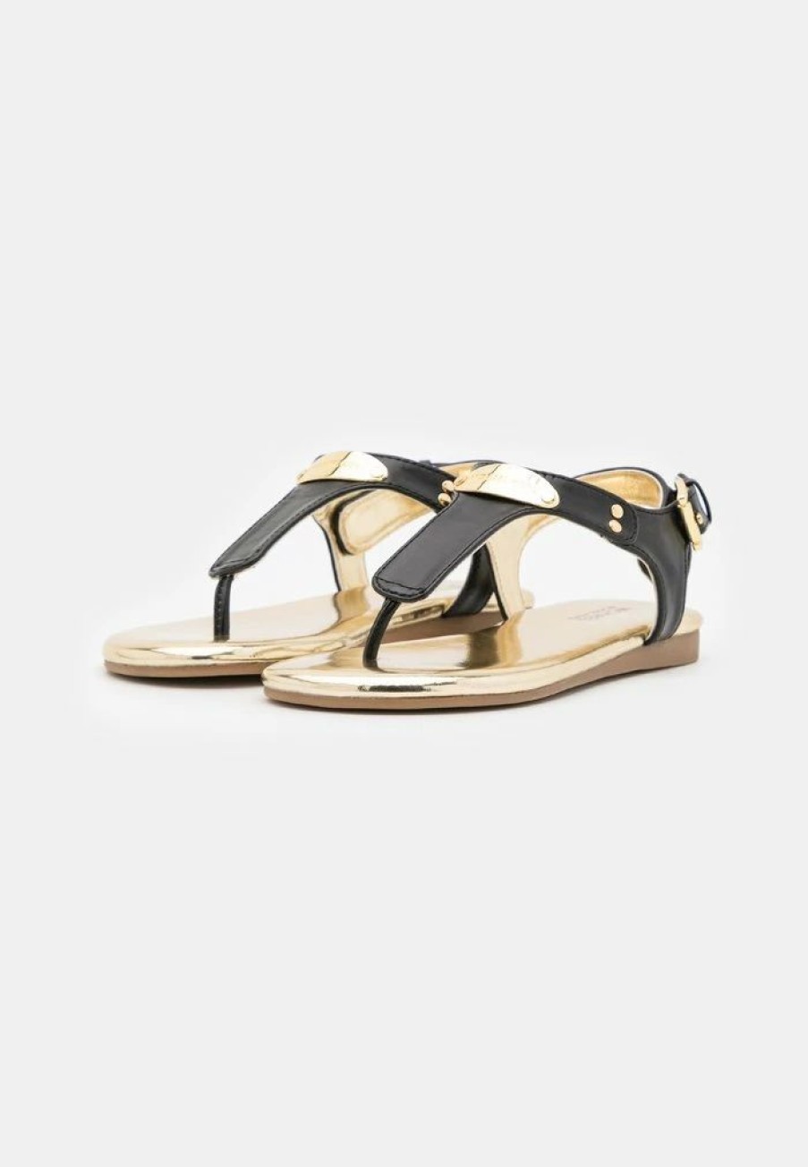 Best Michael Michael Kors Tilly Jane T-Bar Sandals Black Smooth