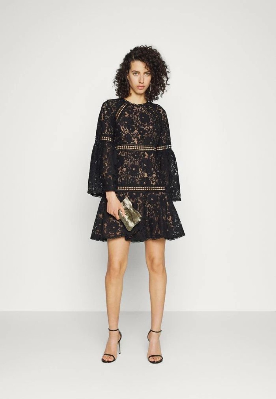 Online Michael Michael Kors Bell Mini Dress Cocktail Dress / Party Dress Black