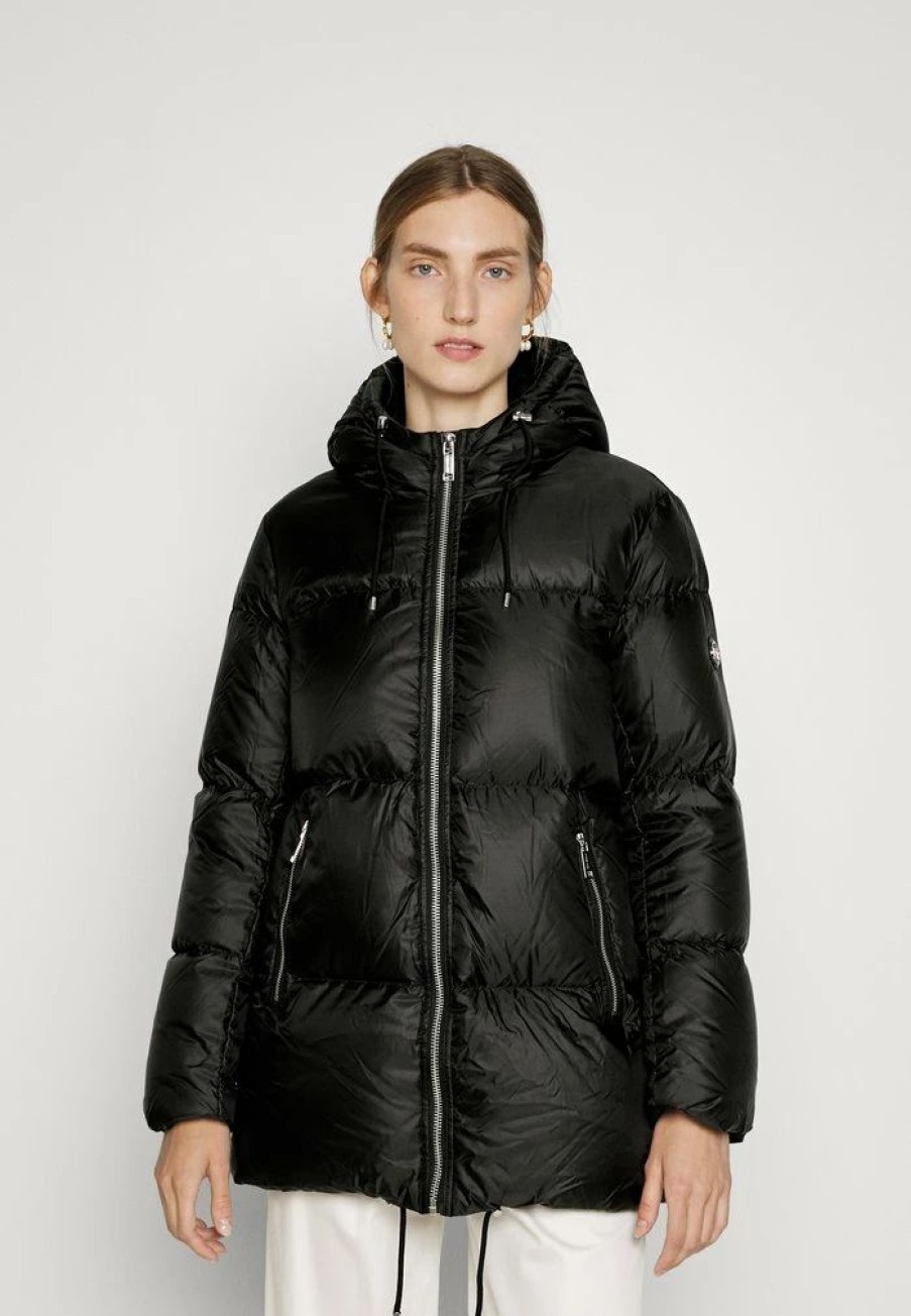 Hot Michael Michael Kors Mk Logo Tape Puffer Down Coat Black