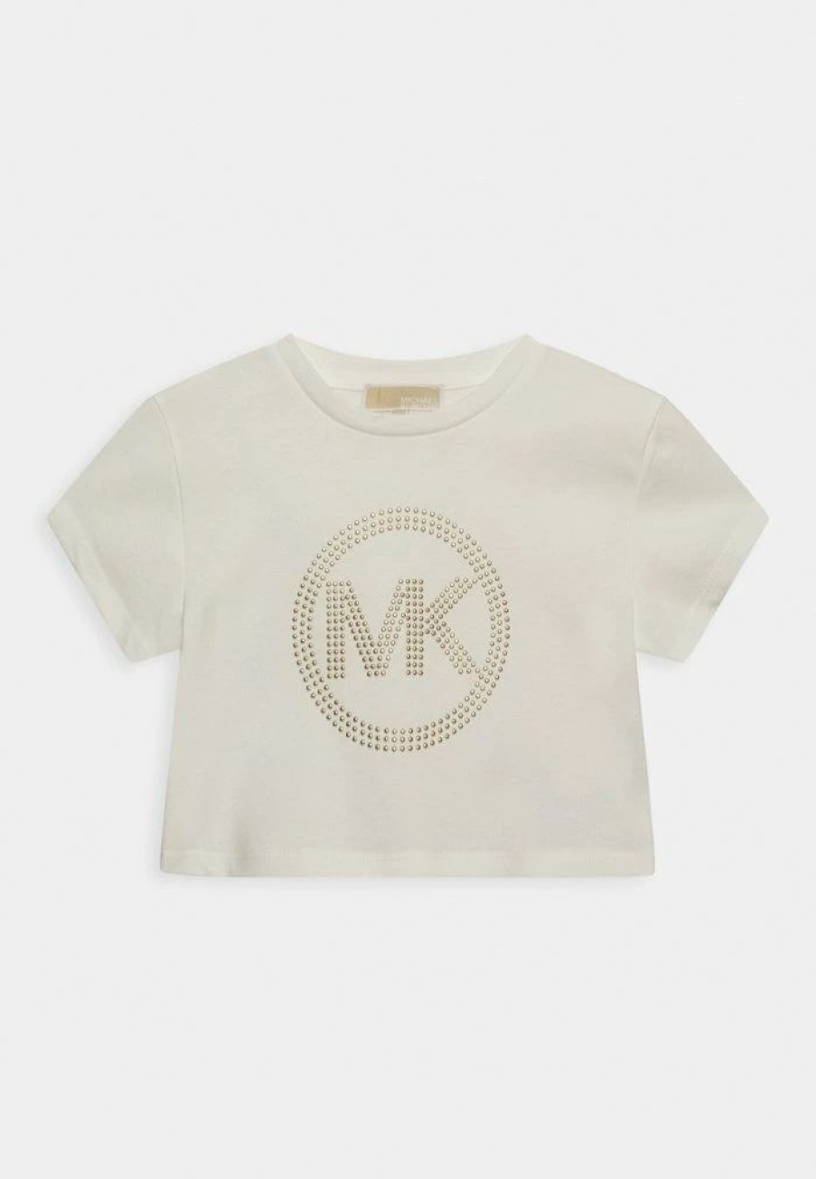 Online Michael Michael Kors Short Sleeves Tee Print T-Shirt Off White