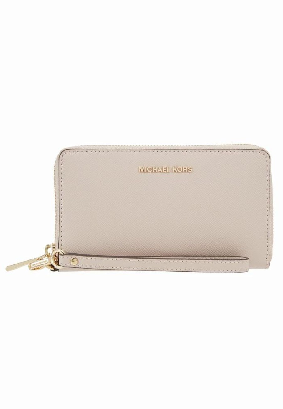 Wholesale Michael Michael Kors Jet Set Flat Case Crossgrain Wallet Soft Pink