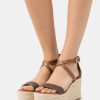 Clearance Michael Michael Kors Serena Wedge Platform Sandals Brown