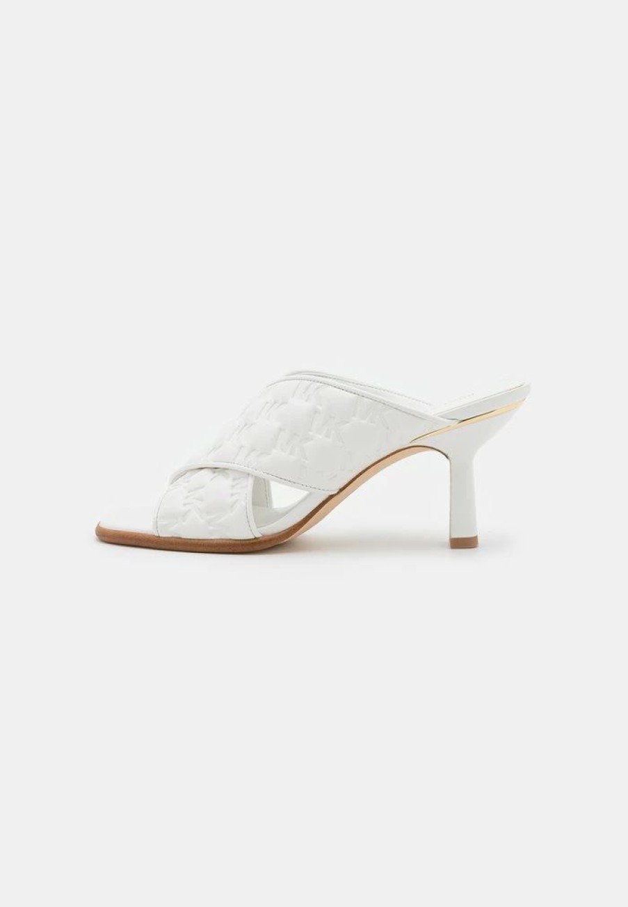 Online Michael Michael Kors Gideon Mule Heeled Mules Optic White