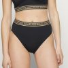 New Michael Michael Kors Logo Elastic Sporty Bikini Top Black