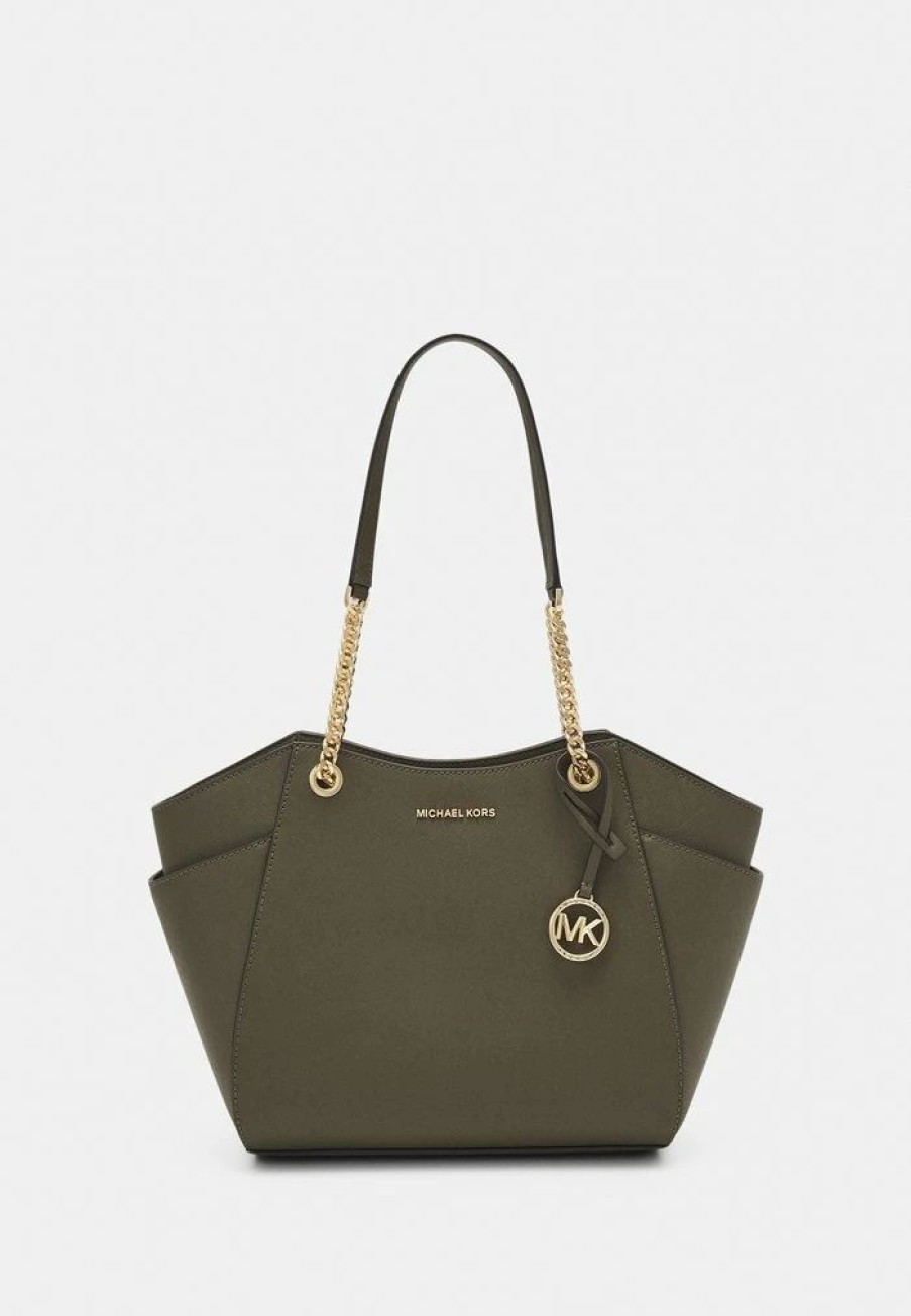 Wholesale Michael Michael Kors Jet Travel Chain Tote Handbag Olive