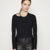 Clearance Michael Michael Kors Chain Cutout Fitted Jumper Black