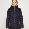 New Michael Michael Kors Long Packable Puffer Classic Coat Dark Navy