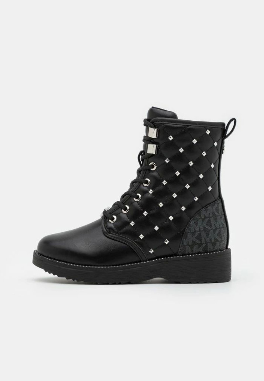 Clearance Michael Michael Kors Haskell Jaelyn Lace-Up Ankle Boots Black