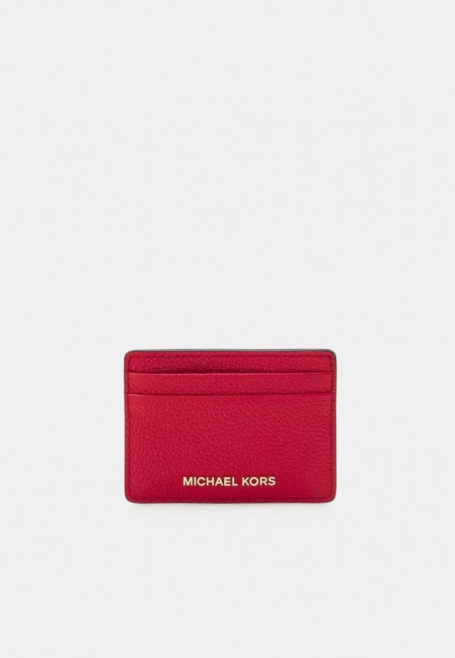 New Michael Michael Kors Jet Set Card Holder Wallet Crimson